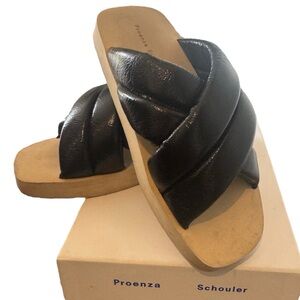 Proenza Schouler Black Float Padded Leather Platform Sandals - 38